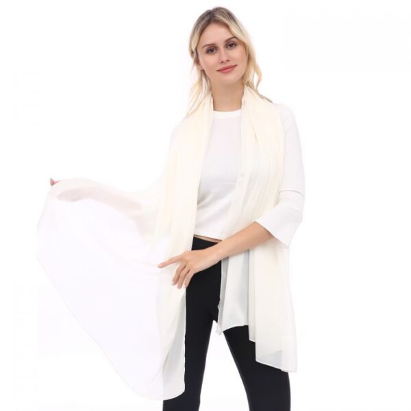 Cream Chiffon Scarf - Image 3