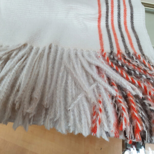 Cream Scarf with Stripes - Image 5