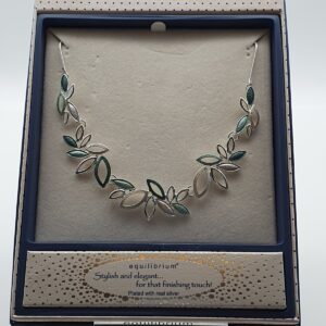 Green and Silver Leaf Necklace